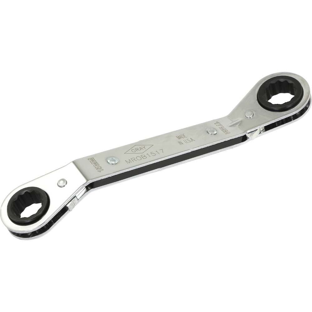 15mm X 17mm 12 Point, 25° Offset Ratcheting Box Wrench, Mirror Chrome Finish<span class=' ItemWarning' style='display:block;'>Item is usually in stock, but we&#39;ll be in touch if there&#39;s a problem<br /></span>