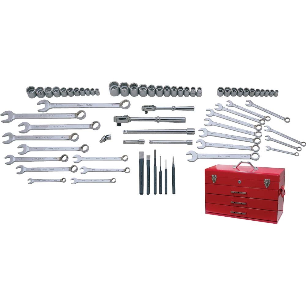 69 Piece SAE & Metric Starter Master Set, With Tool Chest<span class='Notice ItemWarning' style='display:block;'>Item has been discontinued<br /></span>