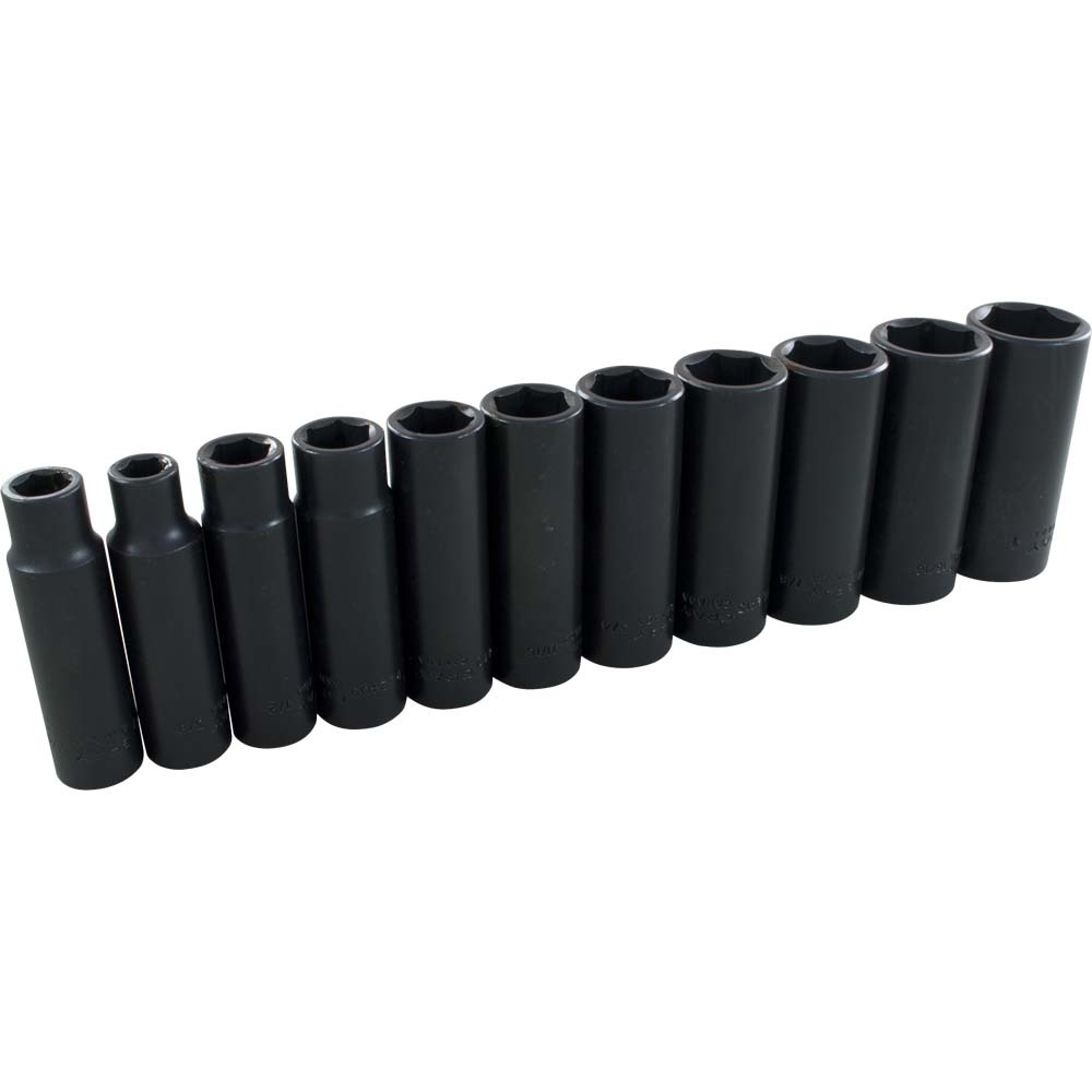 11 Piece 1/2&#34; Drive 6 Point SAE, Deep Impact Socket Set, 3/8&#34; - 1&#34;<span class=' ItemWarning' style='display:block;'>Item is usually in stock, but we&#39;ll be in touch if there&#39;s a problem<br /></span>