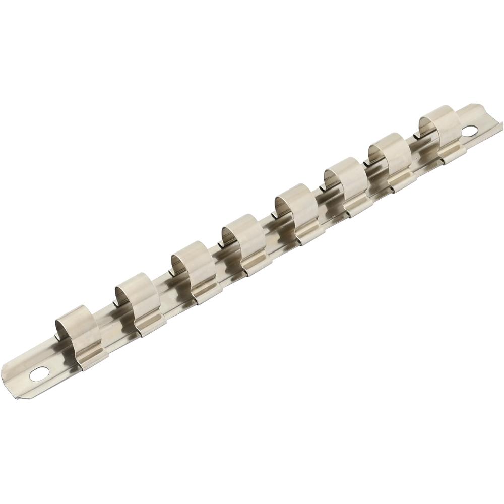 1/2&#34; Drive 8 Clip Socket Rail, 9&#34; Long<span class='Notice ItemWarning' style='display:block;'>Item has been discontinued<br /></span>