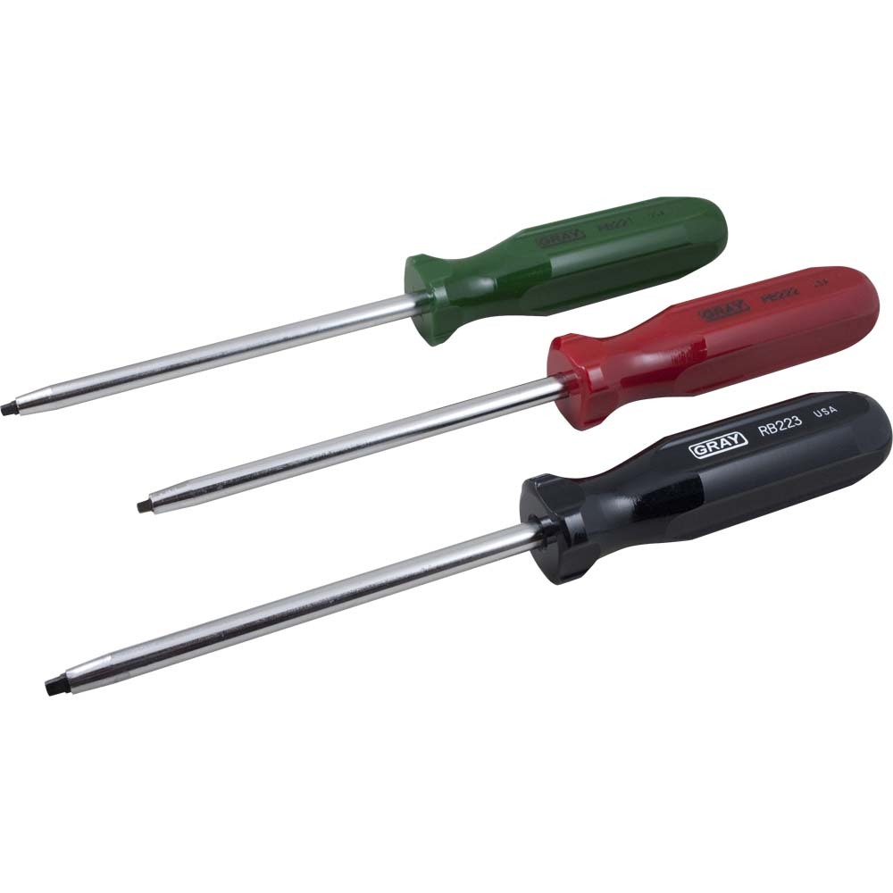 3 Piece Square Recess Screwdriver Set, No.1, No.2 & No.3<span class=' ItemWarning' style='display:block;'>Item is usually in stock, but we&#39;ll be in touch if there&#39;s a problem<br /></span>