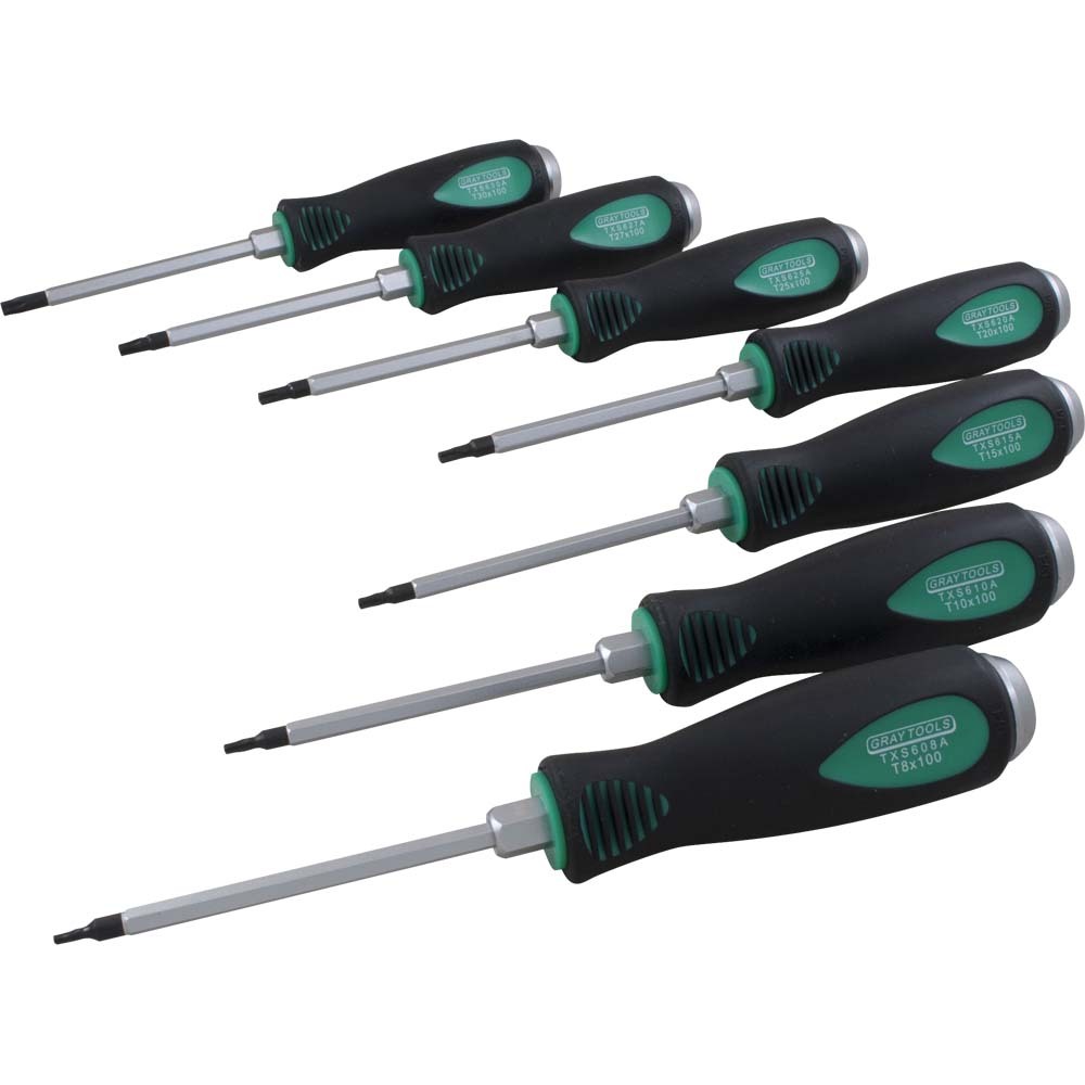 7 Piece Torx Screwdriver Set, T8 - T30<span class=' ItemWarning' style='display:block;'>Item is usually in stock, but we&#39;ll be in touch if there&#39;s a problem<br /></span>