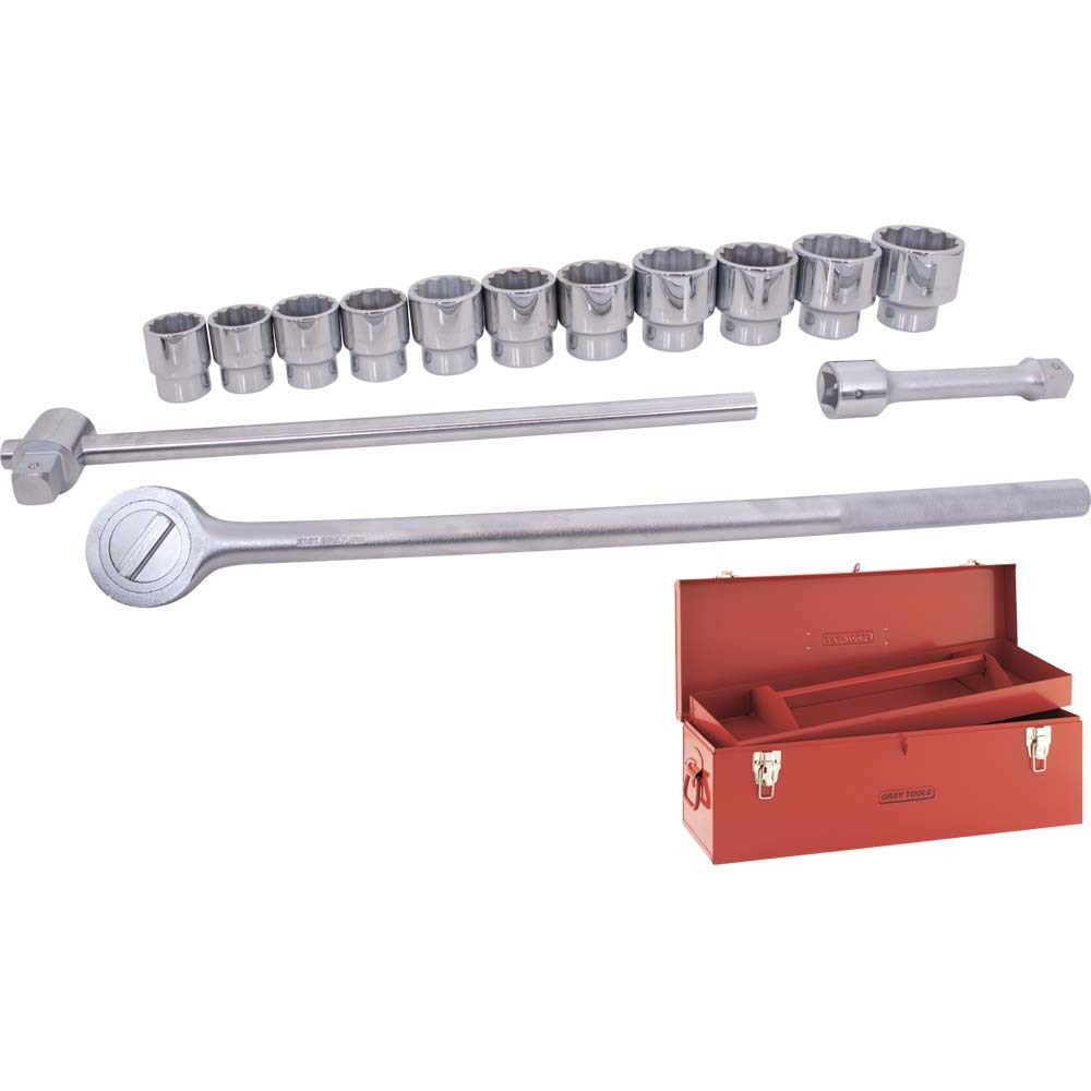 15 Piece 1&#34; Drive 12 Point SAE, Standard Chrome Socket & Attachment Set, 1-7/16&#34; - 2-1/2&#34<span class='Notice ItemWarning' style='display:block;'>Item has been discontinued<br /></span>