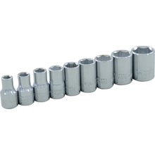 Gray Tools 15009 - 9 Piece 1/4" Drive, 6 Point SAE Standard, Chrome Socket Set, 3/16" - 1/2"