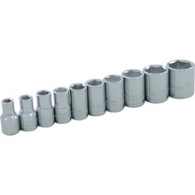 Gray Tools 15010 - 10 Piece 1/4" Drive, 6 Point SAE Standard, Chrome Socket Set, 3/16" - 9/16"