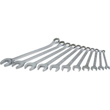 Gray Tools 175LR - 11 Piece 12 Point SAE, Satin Chrome, Combination Wrench Set, 3/8" - 1"