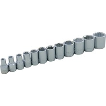 Gray Tools 19012 - 12 Piece 1/4" Drive, 6 Point Metric Standard, Chrome Socket Set, 4mm - 15mm