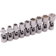 Gray Tools 19409 - 9 Piece 1/4" Drive, 6 Point Metric Standard, Universal Joint Socket Set, 5mm - 13mm