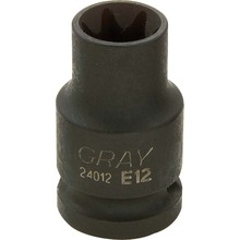 Gray Tools 24012 - 3/8" Drive E12 Female Torx, Impact Socket