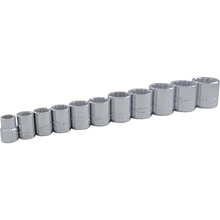 Gray Tools 25111 - 11 Piece 3/8" Drive 12 Point SAE, Standard Chrome Socket Set, 3/8" - 1"