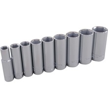 Gray Tools 25209 - 9 Piece 3/8" Drive 6 Point SAE, Deep Chrome Socket Set, 3/8" - 7/8"