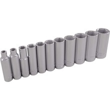 Gray Tools 25212 - 11 Piece 3/8" Drive 6 Point SAE, Deep Chrome Socket Set, 1/4" - 7/8"