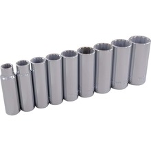 Gray Tools 25309 - 9 Piece 3/8" Drive 12 Point SAE, Deep Chrome Socket Set, 3/8" - 7/8"