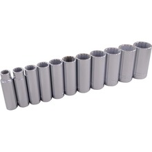 Gray Tools 25311 - 11 Piece 3/8" Drive 12 Point SAE, Deep Chrome Socket Set, 3/8" - 1"