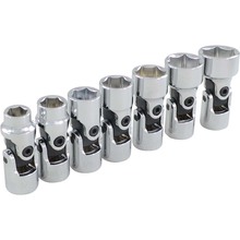 Gray Tools 25507A - 7 Piece 3/8" Drive 6 Point SAE, Standard Universal Joint Socket Set, 3/8" - 3/4"