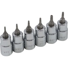 Gray Tools 25706 - 6 Piece 3/8" Drive Tamper Resistant, Torx Head Socket Set, T7 - T20