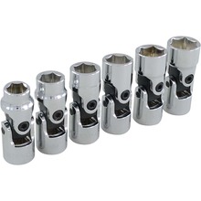 Gray Tools 29506A - 6 Piece 3/8" Drive 6 Point Metric, Standard Universal Joint Socket Set, 10mm - 15mm