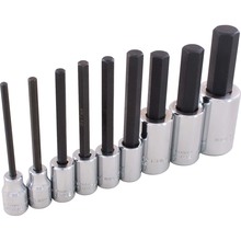 Gray Tools 29609 - 9 Piece 3/8" & 1/2" Drive Metric, Extra Long & Standard Hex Head Socket Set