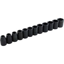 Gray Tools 29612 - 12 Piece 3/8" Drive 6 Point Metric, Standard Impact Socket Set, 8mm - 19mm