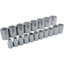 Gray Tools 35020 - 19 Piece 1/2" Drive 6 Point SAE, Standard Chrome Socket Set, 3/8" - 1-1/2"