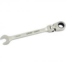 Gray Tools 520013 - 13mm Combination Flex Head Ratcheting Wrench, Stainless Steel Finish