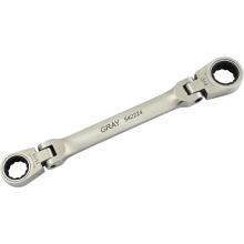 Gray Tools 542224 - 11/16" X 3/4" Double Box End, Flex Head Ratcheting Wrench, Stainless Steel Finish