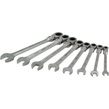 Gray Tools 59808A - 8 Piece SAE, Combination Flex Head, Ratcheting Wrench Set, 5/16" - 3/4"