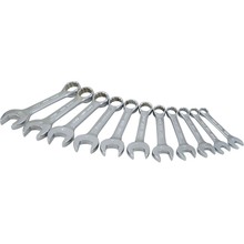 Gray Tools 64811 - 11 Piece 12 Point Metric, Stubby Mirror Chrome Wrench Set, 9mm - 19mm