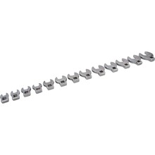 Gray Tools 64913 - 13 Piece 3/8" Drive Metric, Mirror Chrome Open End, Crow foot Wrench Set, 10mm - 24mm