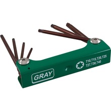 Gray Tools 69927 - 7 Piece S2 Long Torx, Folding Hex Key Set, T10 - T40