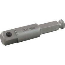 Gray Tools 79303 - 1/2" Drive Male Square End, 7/16" Male Hex Extension, 3" Long