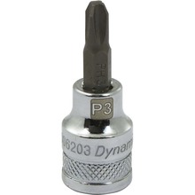 Gray Tools D006203 - 3/8" Drive Phillips® Head, Ph#3 Bit Standard Length, Chrome Finish Socket