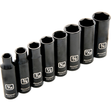 Gray Tools D010021 - 3/8" Drive 8 Piece 6 Point SAE, Deep Impact Socket Set, 5/16" - 3/4"