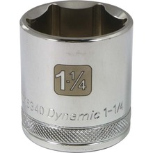 Gray Tools D016340 - 1/2" Drive 6 Point SAE, 1-1/4" Standard Length, Chrome Finish Socket