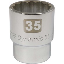 Gray Tools D022135 - 3/4" Drive 12 Point Metric, 35mm Standard Length, Chrome Finish Socket