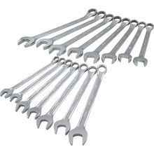 Gray Tools M215R - 15 Piece 12 Point Metric, Satin Chrome, Combination Wrench Set, 10mm - 24mm