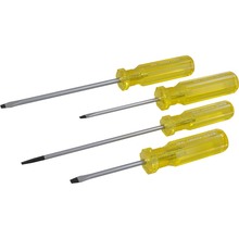 Gray Tools SCD104 - 4 Piece Slotted Workshop Screwdriver Set, Cabinet & Electrician's