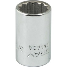 Gray Tools V112 - 3/8" X 1/4" Drive 12 Point, Standard Length, Chrome Finish Socket