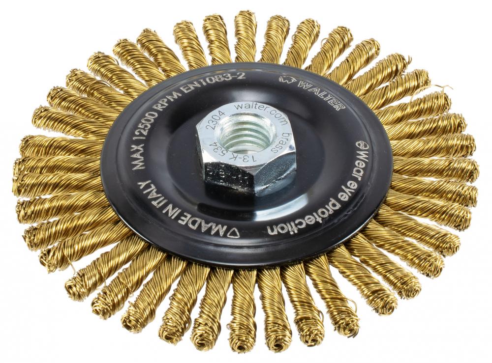 WALTER 6X1/4X5/8-11 BRASS KNOT BRUSH<span class=' ItemWarning' style='display:block;'>Item is usually in stock, but we&#39;ll be in touch if there&#39;s a problem<br /></span>