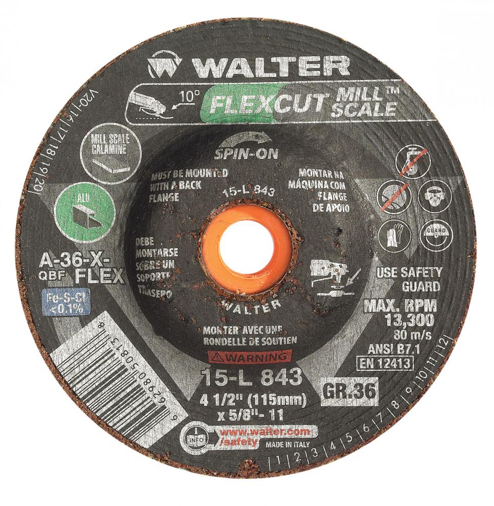 4-1/2&#34; GR 36 FLEXCUT/MILL SCALE<span class=' ItemWarning' style='display:block;'>Item is usually in stock, but we&#39;ll be in touch if there&#39;s a problem<br /></span>