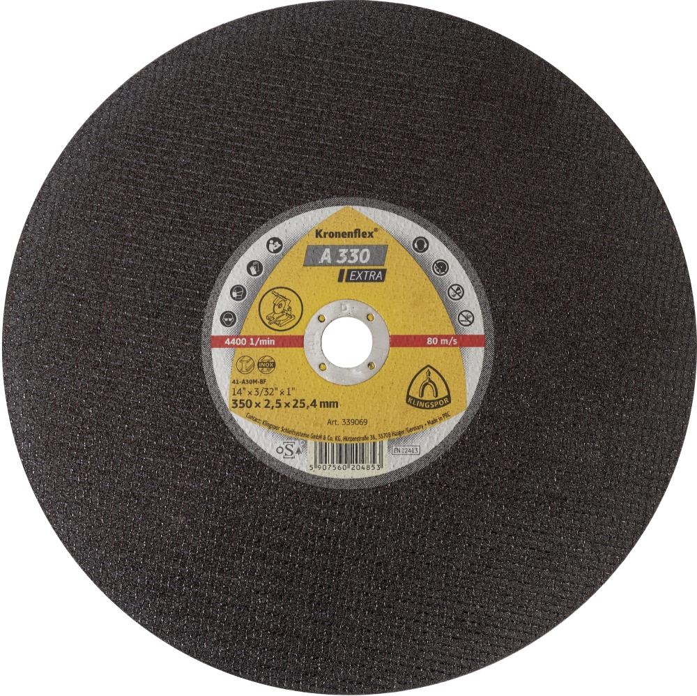 A 330 EX large Kronenflex® cutting-off wheels, 12 x 3/32 x 1 Inch flat<span class='Notice ItemWarning' style='display:block;'>Item has been discontinued<br /></span>