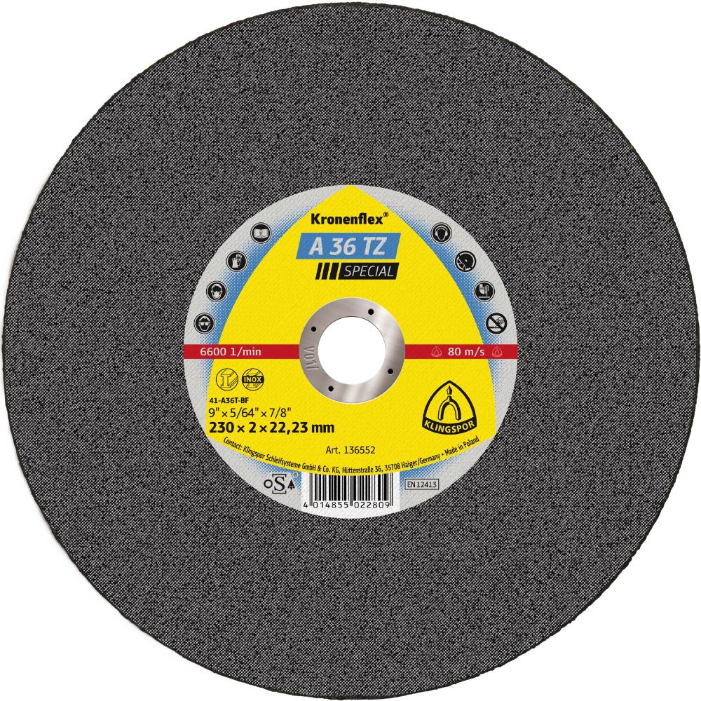 A 36 TZ cutting-off wheels, 5 x 5/64 x 7/8 Inch flat<span class=' ItemWarning' style='display:block;'>Item is usually in stock, but we&#39;ll be in touch if there&#39;s a problem<br /></span>