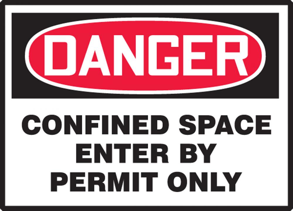 Safety Label, DANGER CONFINED SPACE ENTER BY PERMIT ONLY, 3 1/2&#34; x 5&#34;, Dura-Vinylâ„¢<span class=' ItemWarning' style='display:block;'>Item is usually in stock, but we&#39;ll be in touch if there&#39;s a problem<br /></span>