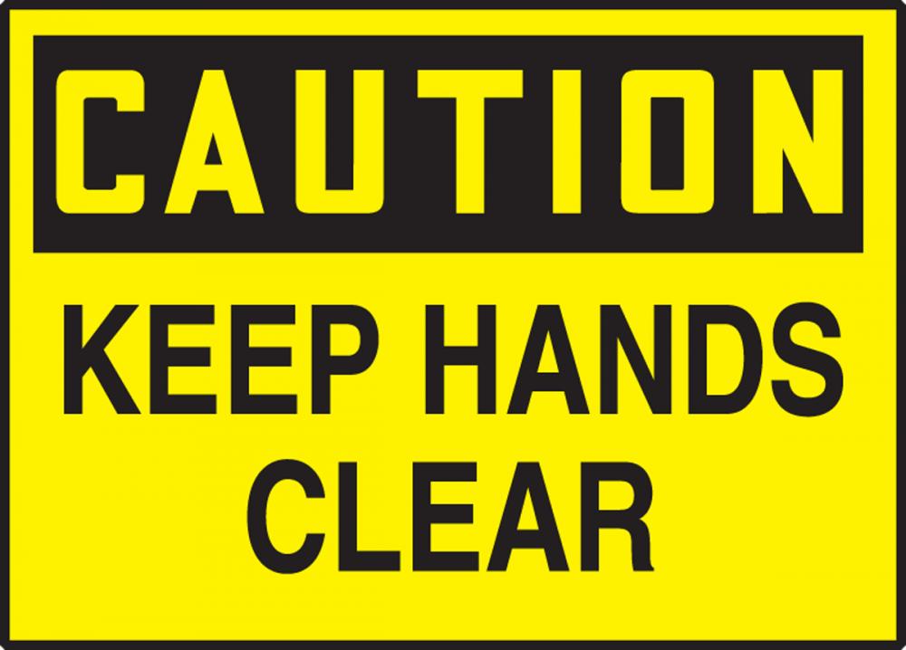 Safety Label, CAUTION KEEP HANDS CLEAR, 3 1/2&#34; x 5&#34;, Dura-Vinylâ„¢<span class=' ItemWarning' style='display:block;'>Item is usually in stock, but we&#39;ll be in touch if there&#39;s a problem<br /></span>