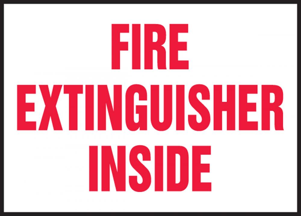 Safety Label, FIRE EXTINGUISHER INSIDE, 3 1/2&#34; x 5&#34;, Dura-Vinylâ„¢<span class=' ItemWarning' style='display:block;'>Item is usually in stock, but we&#39;ll be in touch if there&#39;s a problem<br /></span>