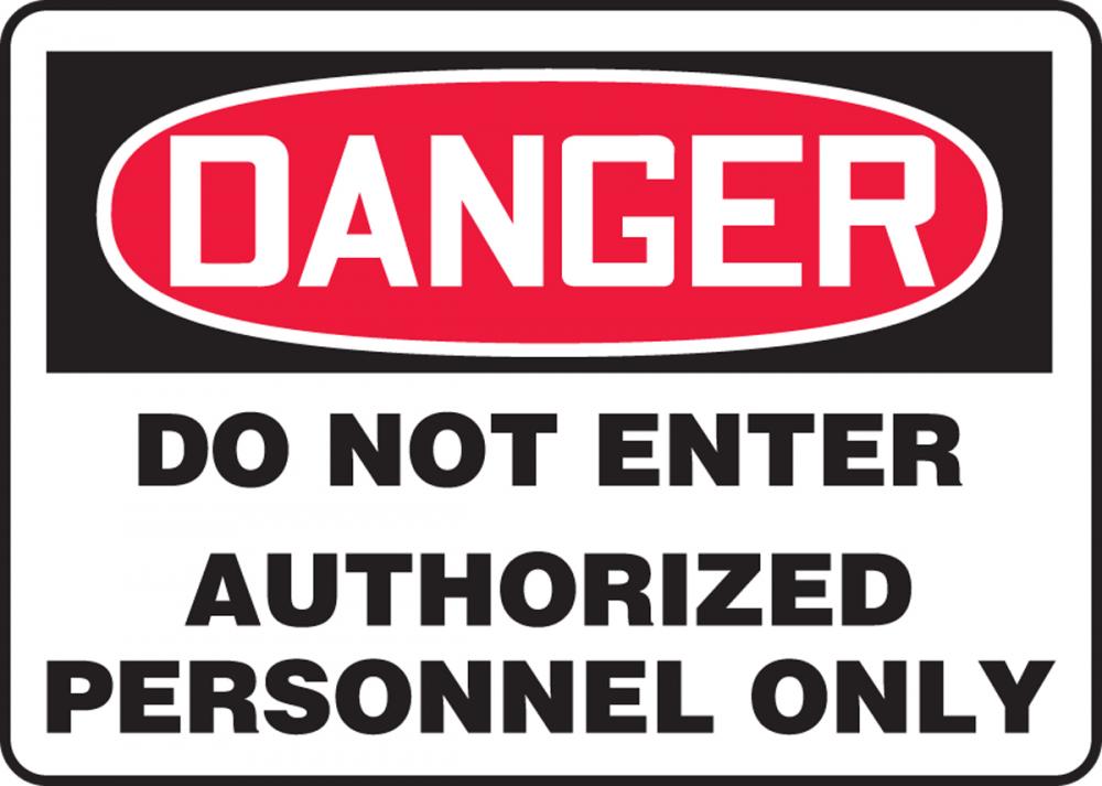 Safety Sign, DANGER DO NOT ENTER AUTHORIZED PERSONNEL ONLY, 7&#34; x 10&#34;, Adhesive Vinyl<span class=' ItemWarning' style='display:block;'>Item is usually in stock, but we&#39;ll be in touch if there&#39;s a problem<br /></span>