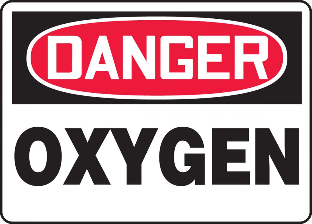 Safety Sign, DANGER OXYGEN, 7&#34; x 10&#34;, Adhesive Vinyl<span class=' ItemWarning' style='display:block;'>Item is usually in stock, but we&#39;ll be in touch if there&#39;s a problem<br /></span>