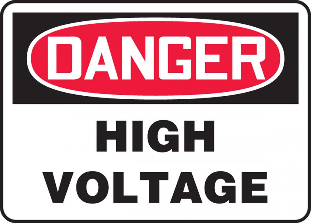 Safety Sign, DANGER HIGH VOLTAGE, 7&#34; x 10&#34;, Adhesive Vinyl<span class=' ItemWarning' style='display:block;'>Item is usually in stock, but we&#39;ll be in touch if there&#39;s a problem<br /></span>