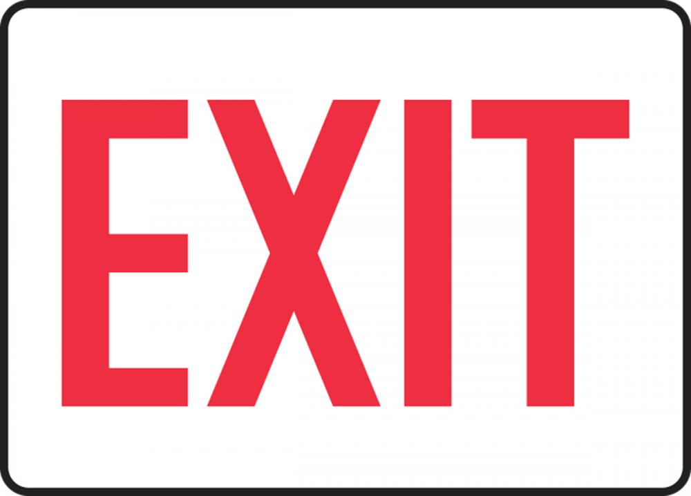 Safety Sign, EXIT (red/white), 7&#34; x 10&#34;, Adhesive Vinyl<span class=' ItemWarning' style='display:block;'>Item is usually in stock, but we&#39;ll be in touch if there&#39;s a problem<br /></span>