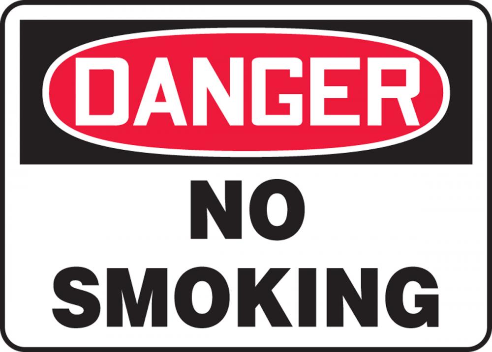 Safety Sign, DANGER NO SMOKING, 7&#34; x 10&#34;, Adhesive Vinyl<span class=' ItemWarning' style='display:block;'>Item is usually in stock, but we&#39;ll be in touch if there&#39;s a problem<br /></span>